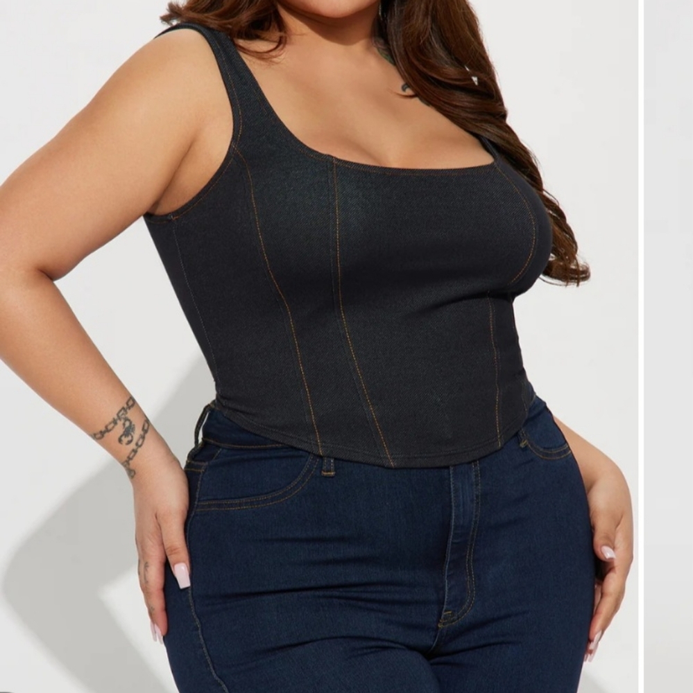 Fashion Nova - Jasmine Knit Denim Top